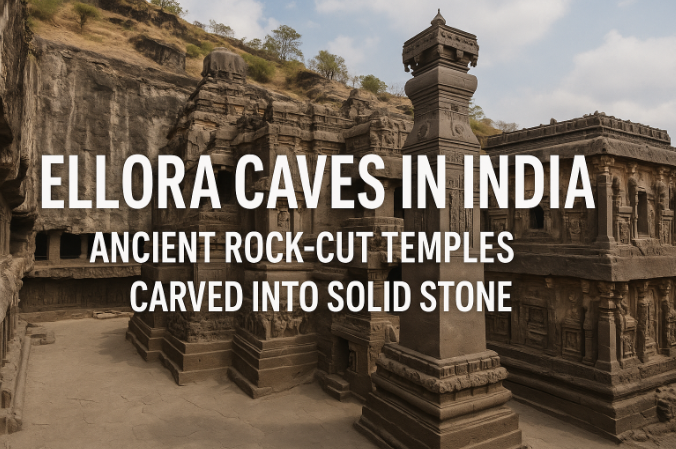 Ellora Caves in India: Ancient Rock-Cut Temples Carved into Solid Stone